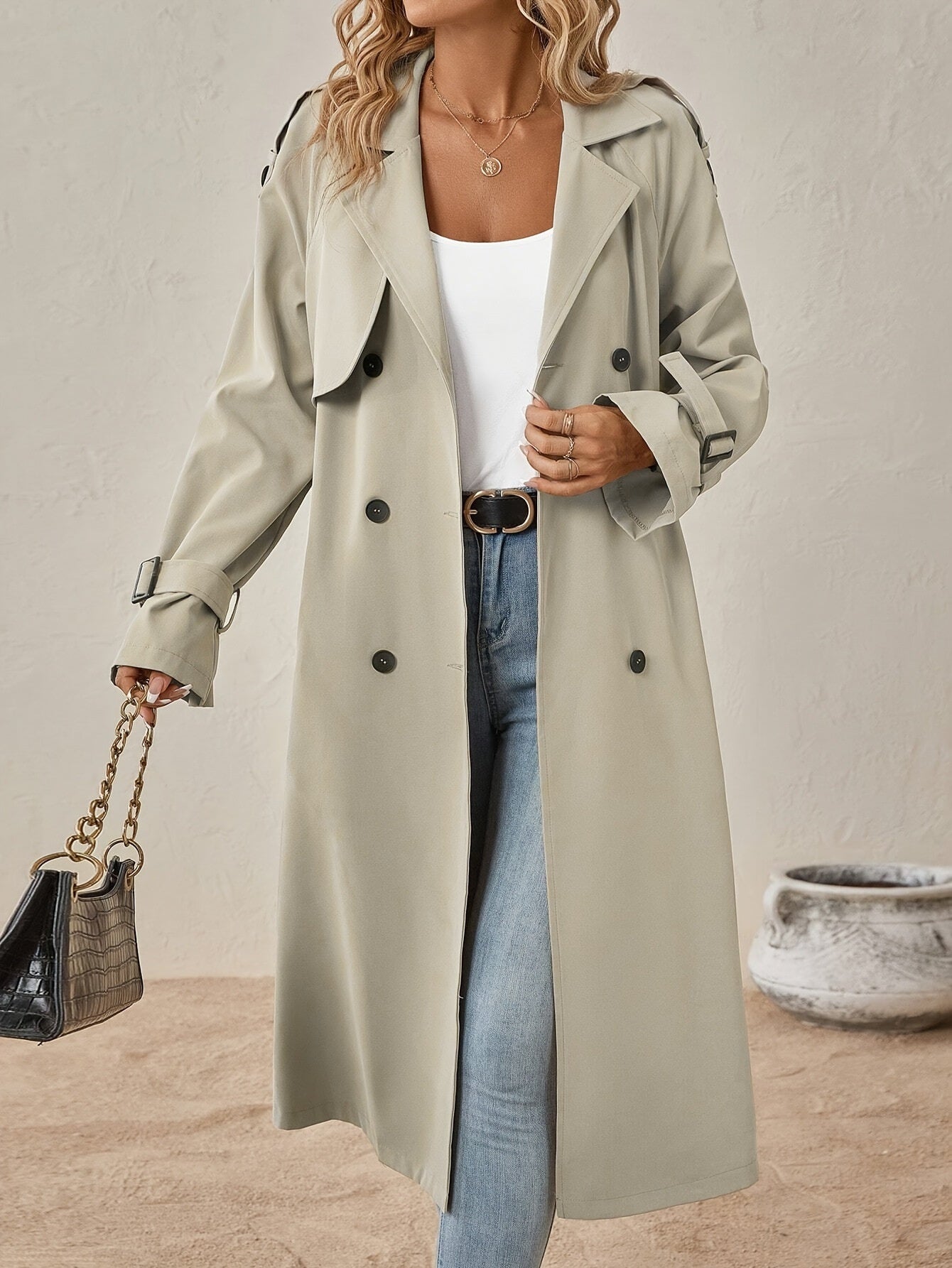 Women's Double-row Slim Fit Coat Overcoat