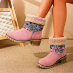 Bottes Hiver Brodées Style Ethnique - Plateforme Confort et Doublure Coton Chaud