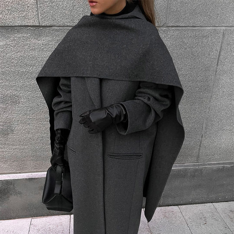 Manteau Oversize Col Écharpe