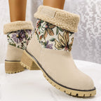 Bottes Hiver Brodées Style Ethnique - Plateforme Confort et Doublure Coton Chaud