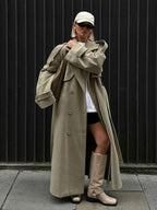 Manteau Long en Laine Cintrée et Élégante