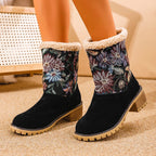 Bottes Hiver Brodées Style Ethnique - Plateforme Confort et Doublure Coton Chaud