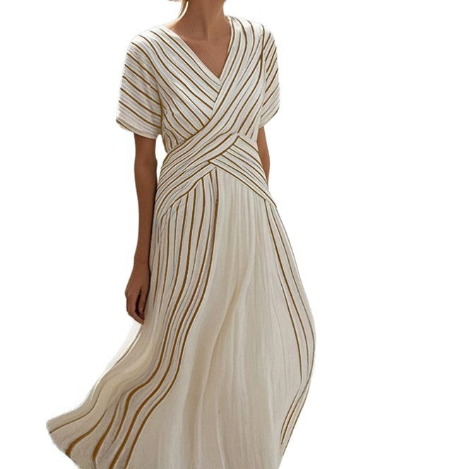 Women's Large Loose Striped Print Dress