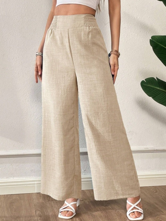 Women's Solid Color High Waist Slimming Wide Leg Pants
