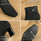 Bottes Collier Élastiquées - Talon Bloc et Silhouette Fine