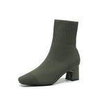 Bottes Collier Élastiquées - Talon Bloc et Silhouette Fine