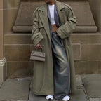 Manteau Long en Laine Cintrée et Élégante
