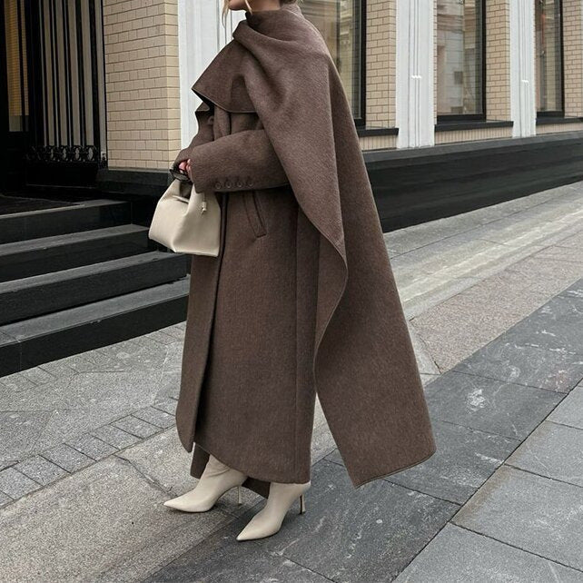 Manteau Oversize Col Écharpe