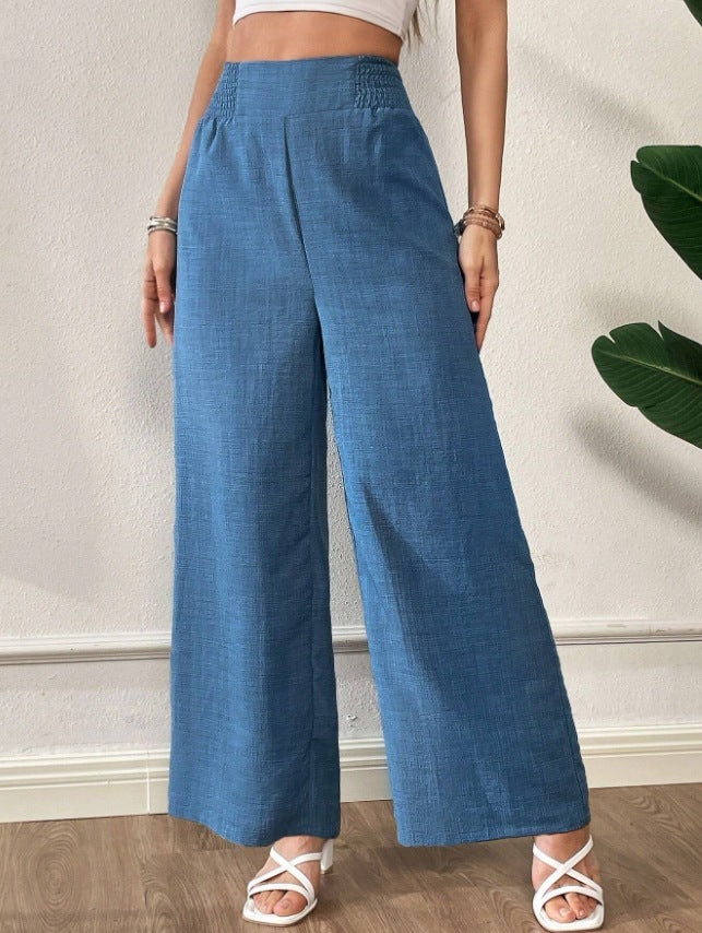 Women's Solid Color High Waist Slimming Wide Leg Pants