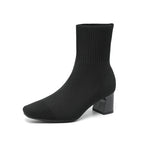 Bottes Collier Élastiquées - Talon Bloc et Silhouette Fine