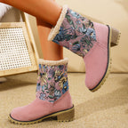Bottes Hiver Brodées Style Ethnique - Plateforme Confort et Doublure Coton Chaud