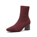 Bottes Collier Élastiquées - Talon Bloc et Silhouette Fine