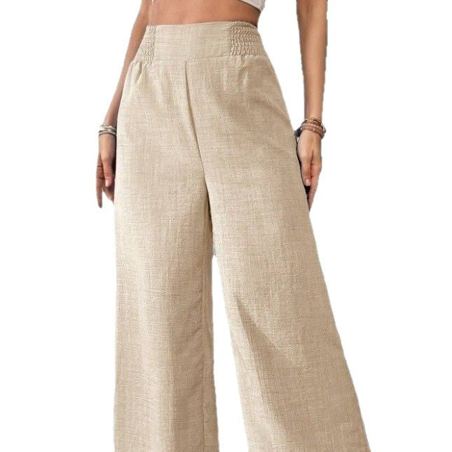 Women's Solid Color High Waist Slimming Wide Leg Pants