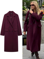 Manteau Long Bordeaux Élégance Parisienne