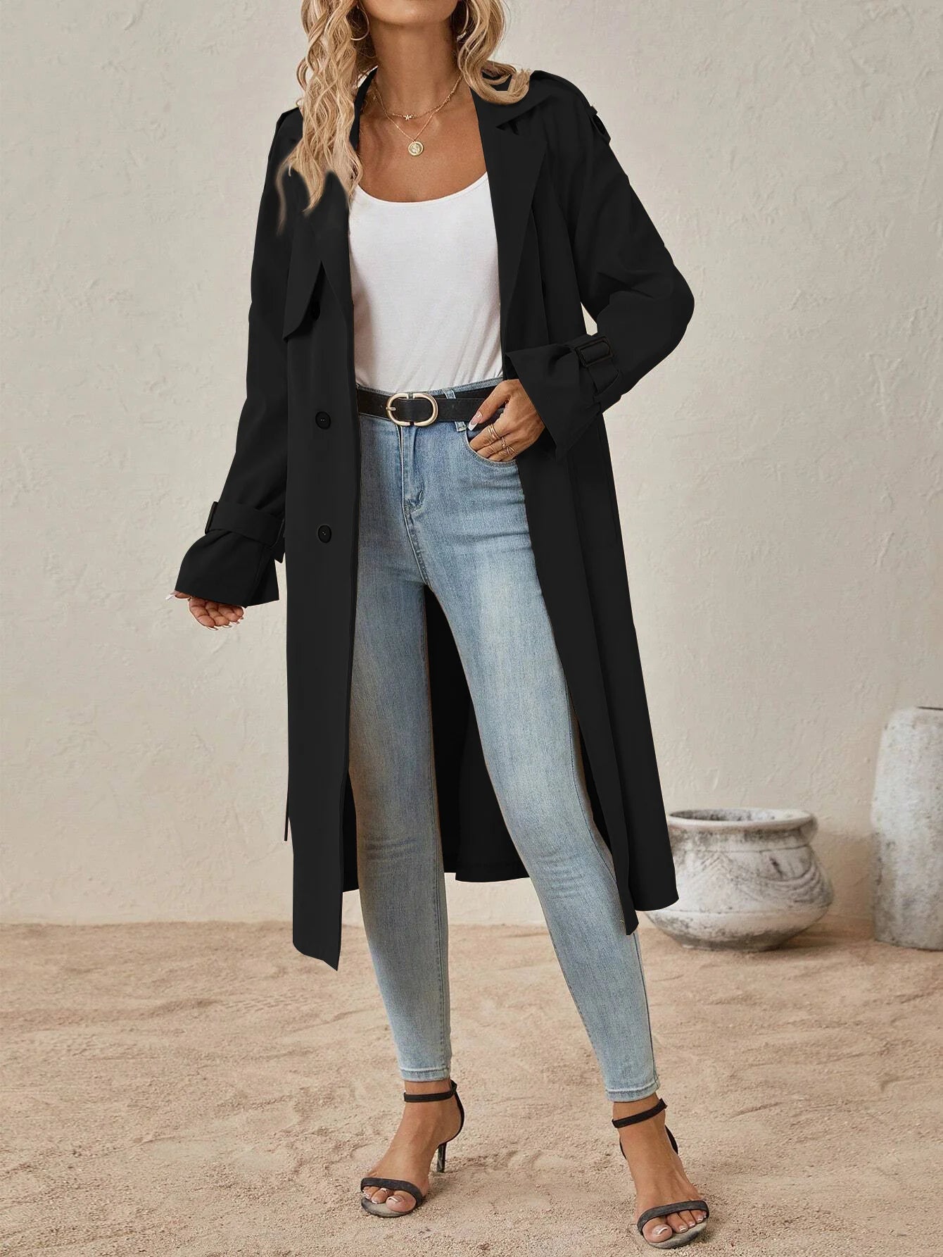 Women's Double-row Slim Fit Coat Overcoat