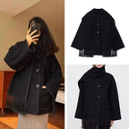 Blouson noir à ornements brodés