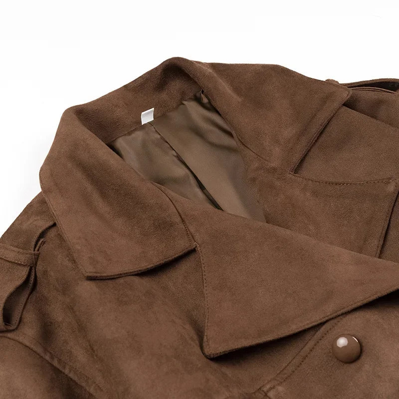 Manteau Camille - L'Audace Sensuelle en Velours et Suède