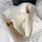 Bottes à Talons Carrés  – Élégance Minimaliste