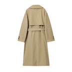 Trench Coat Long Classique Femme Élégant
