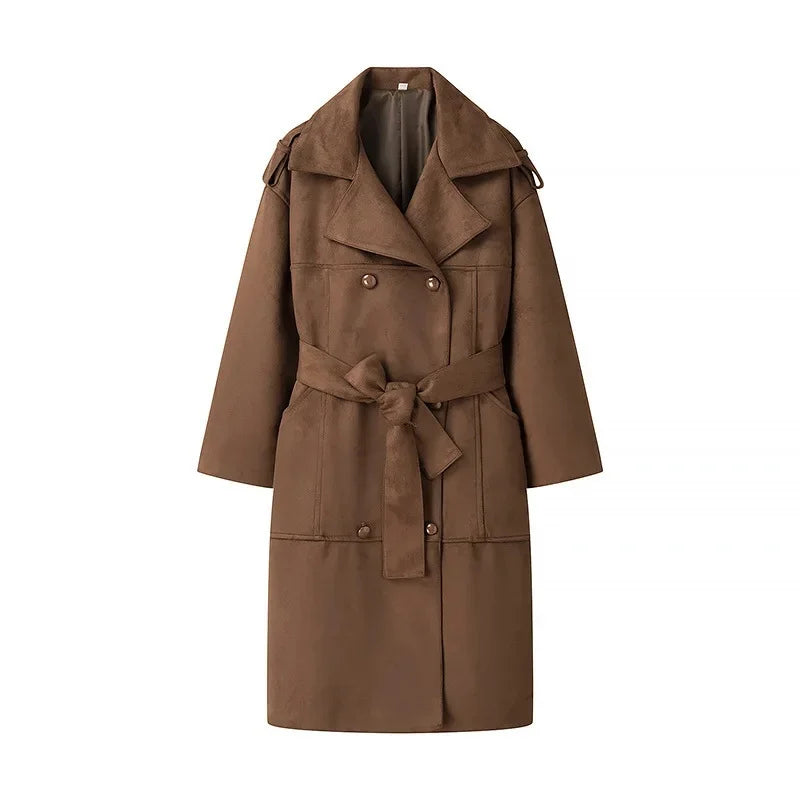 Manteau Camille - L'Audace Sensuelle en Velours et Suède