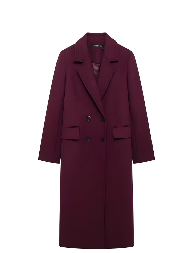 Manteau Long Bordeaux Élégance Parisienne