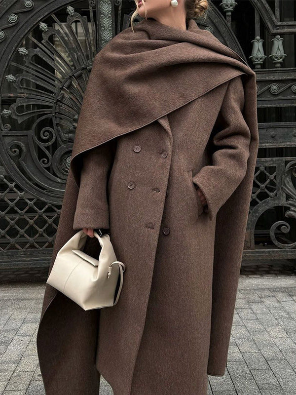 Manteau Oversize Col Écharpe
