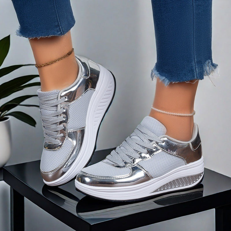 Women's Fly Woven Mesh Breathable Casual Sneaker Platform
