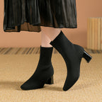 Bottes Collier Élastiquées - Talon Bloc et Silhouette Fine