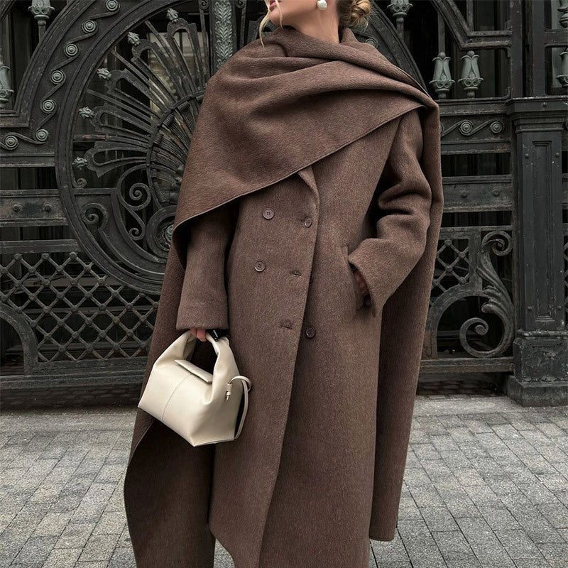 Manteau Oversize Col Écharpe